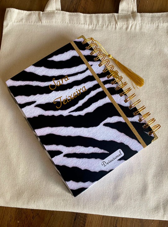 Devocional com Prancheta Zebra